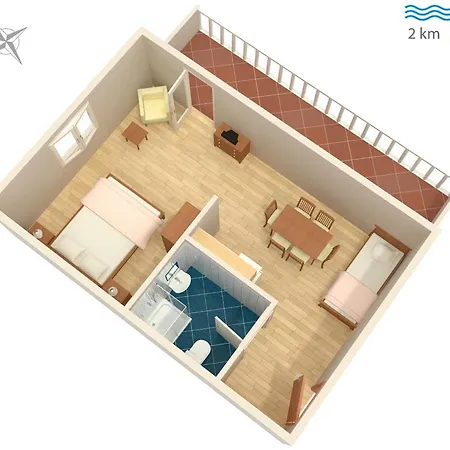 Family Friendly With A Swimming Pool Sveti Anton, Krk - 5291 Apartment Malinska